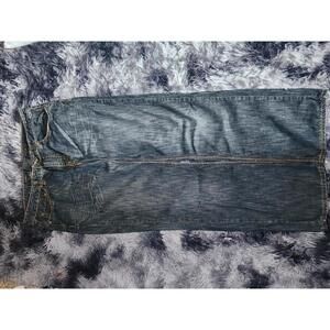 Helix Men’s Straight Leg Dark Wash 109% Cotton Distressed Jeans Size 34 X 32 y2k